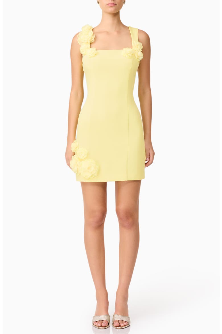 Trompe Floral Sleeveless Minidress, Main, color, YELLOW