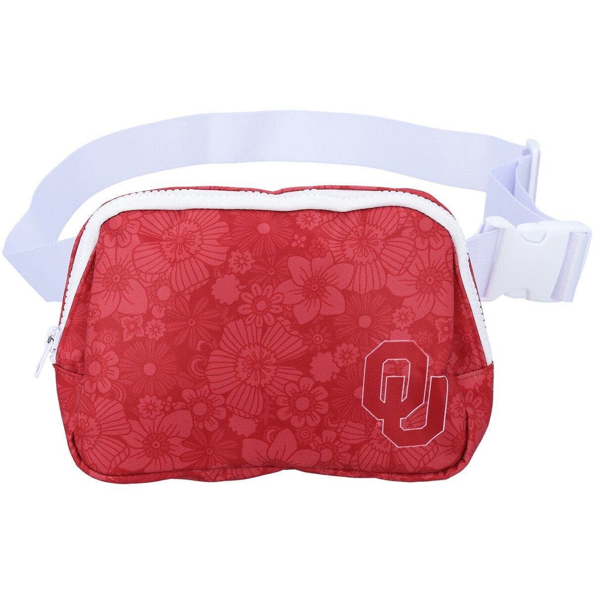 ZOOZATZ Oklahoma Sooners Floral Print Fanny Pack, Main, color, Crimson
