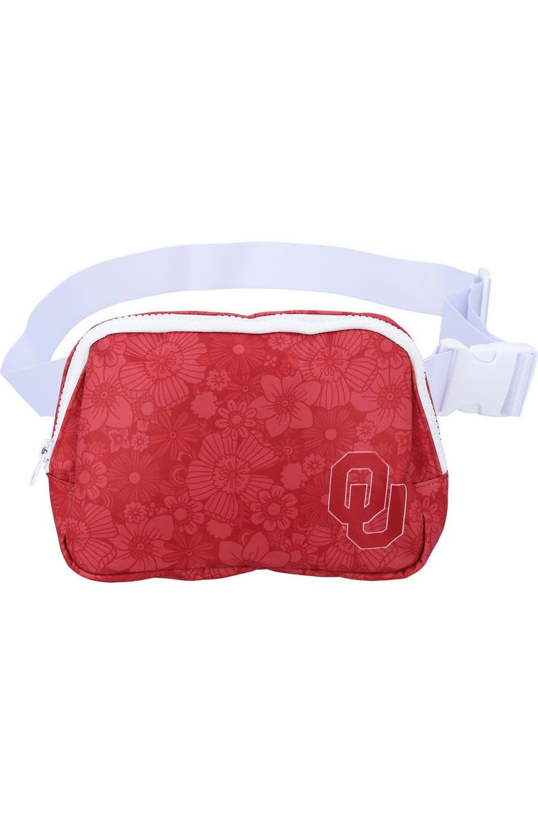 ZOOZATZ Oklahoma Sooners Floral Print Fanny Pack, Main, color, Crimson