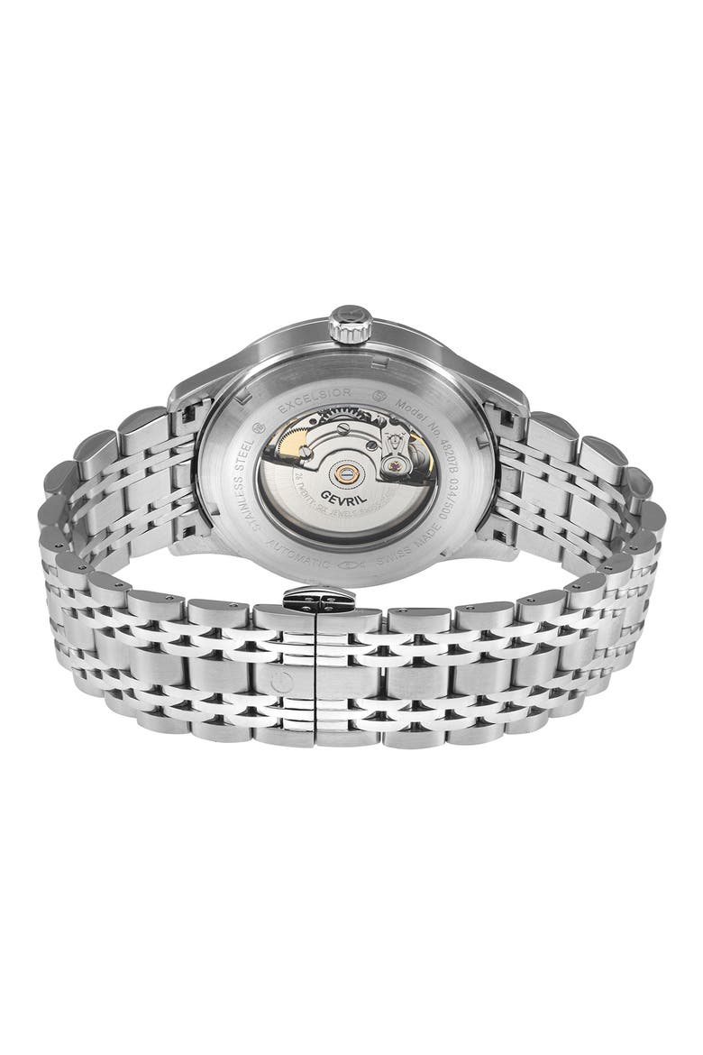 Excelsior Automatic Bracelet Watch, 42mm, Alternate, color, SILVER