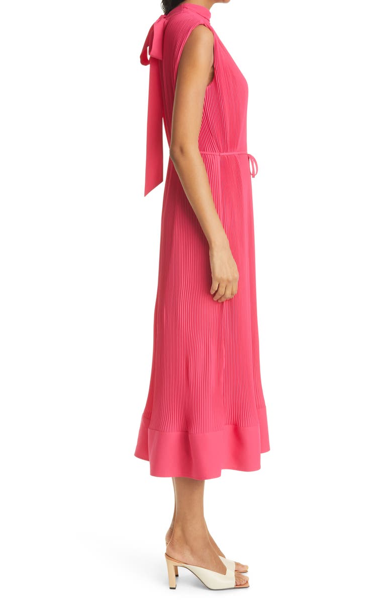Milly Melina Pleated Sleeveless Georgette Dress, Alternate, color,