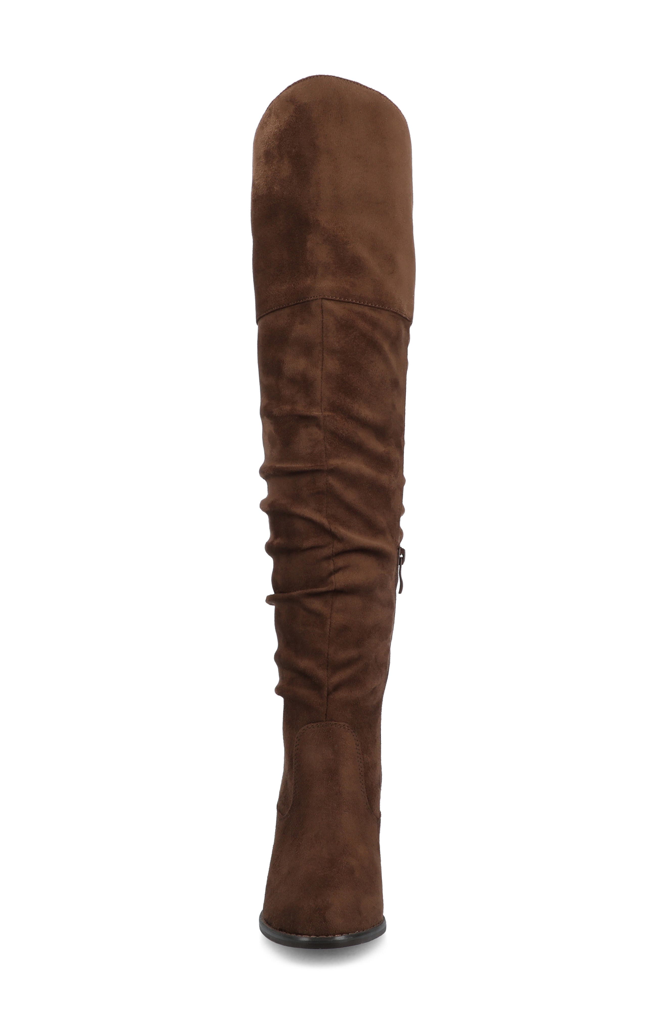 JOURNEE Kaison Ruched Tall Boot - Extra Wide Calf, Alternate, color, CHOCOLATE