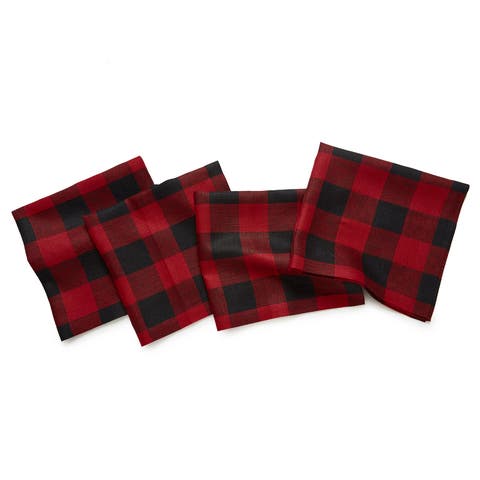 Linen Dinner Napkins - Buffalo Check, 20" x 20"