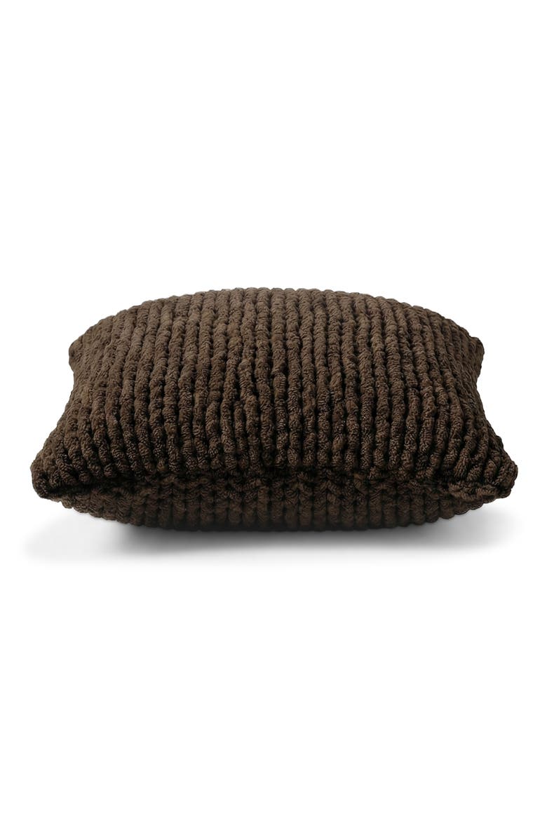 Snug Loose Knit Throw Pillow, Alternate, color, CHOCOLATE MARTINI