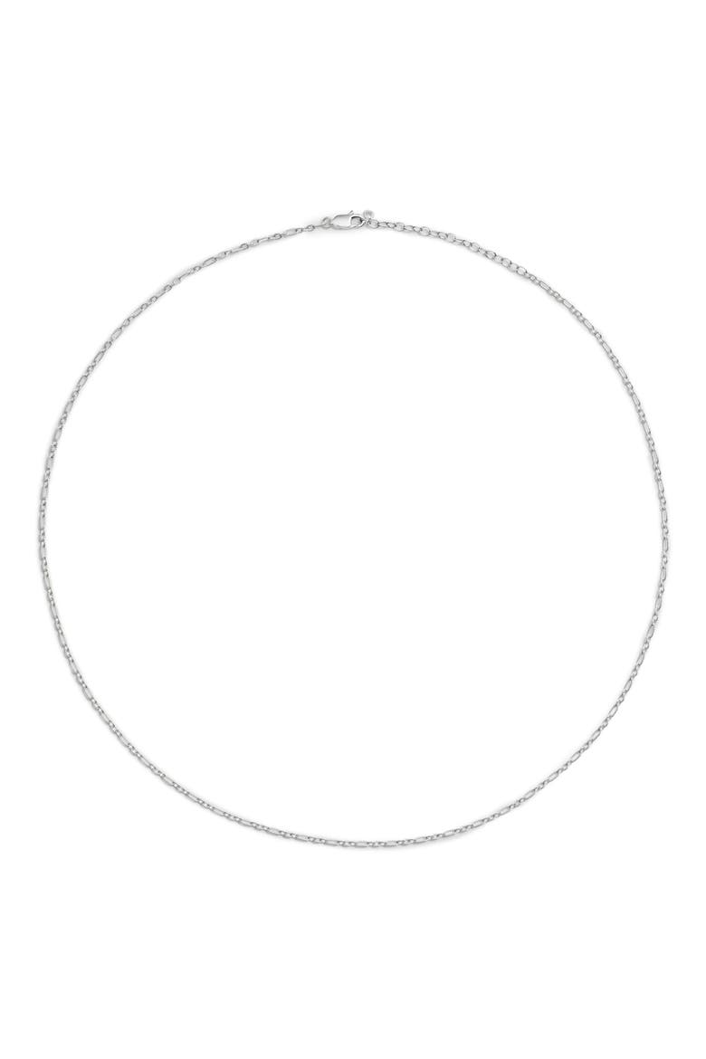 Textured Chain Link Necklace, Main, color, STERLING SILVER
