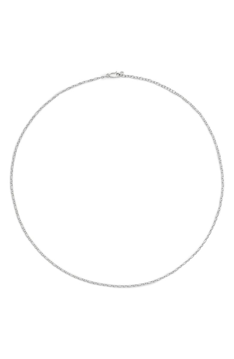 Monica Vinader Textured Chain Link Necklace, Main, color, Sterling Silver
