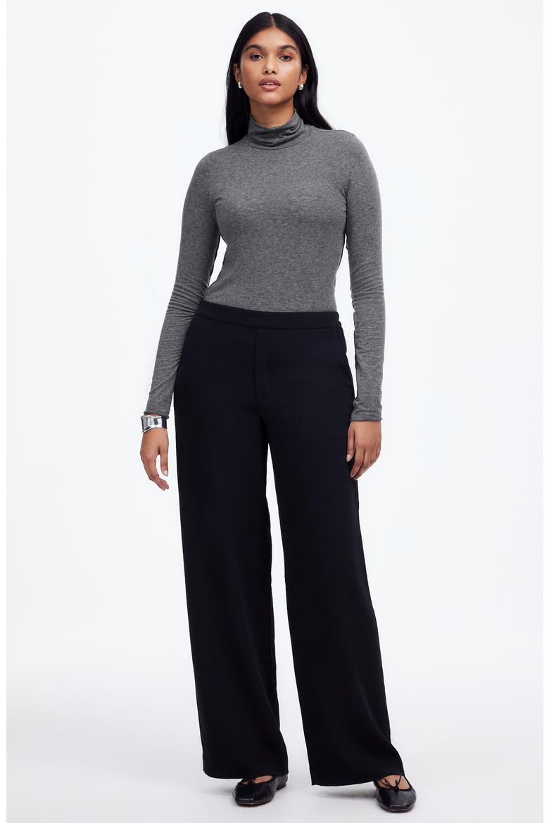 Long Sleeve Turtleneck Top, Alternate, color, HEATHER COAL
