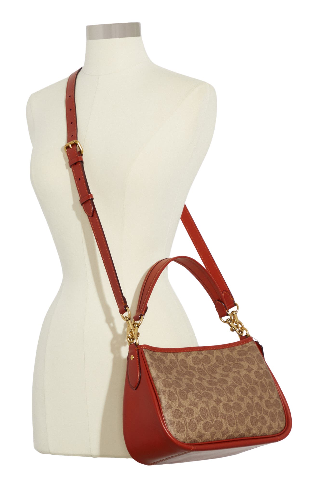 COACH Cary Signature Coated Canvas Shoulder Bag, Alternate, color, 