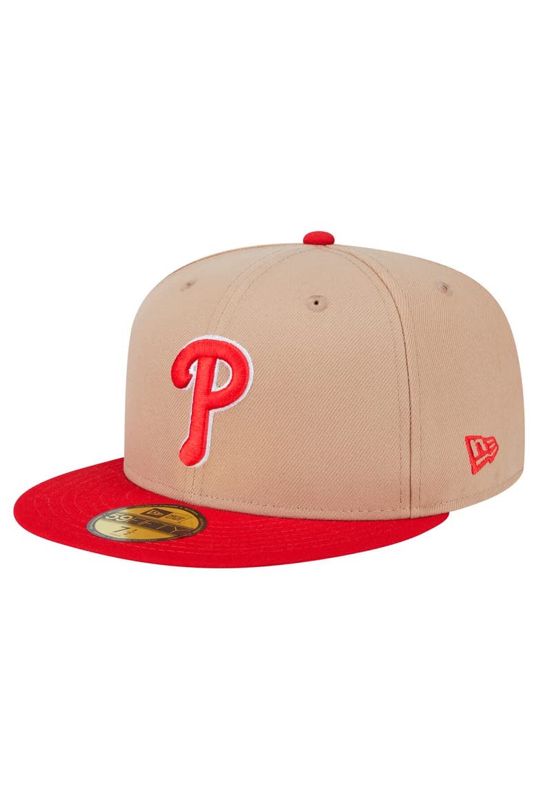 Men's New Era Khaki Philadelphia Phillies 59FIFTY Fitted Hat, Main, color, Khaki