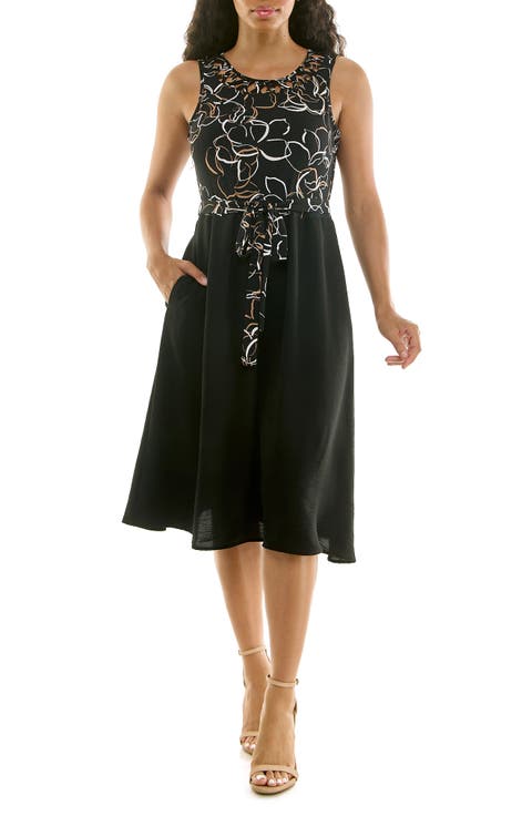 Tie Waist A-Line Dress