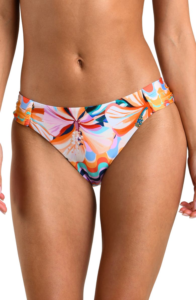 Sunshine 79 Untamed Tropics Shirred Side Bikini Bottoms, Main, color, 