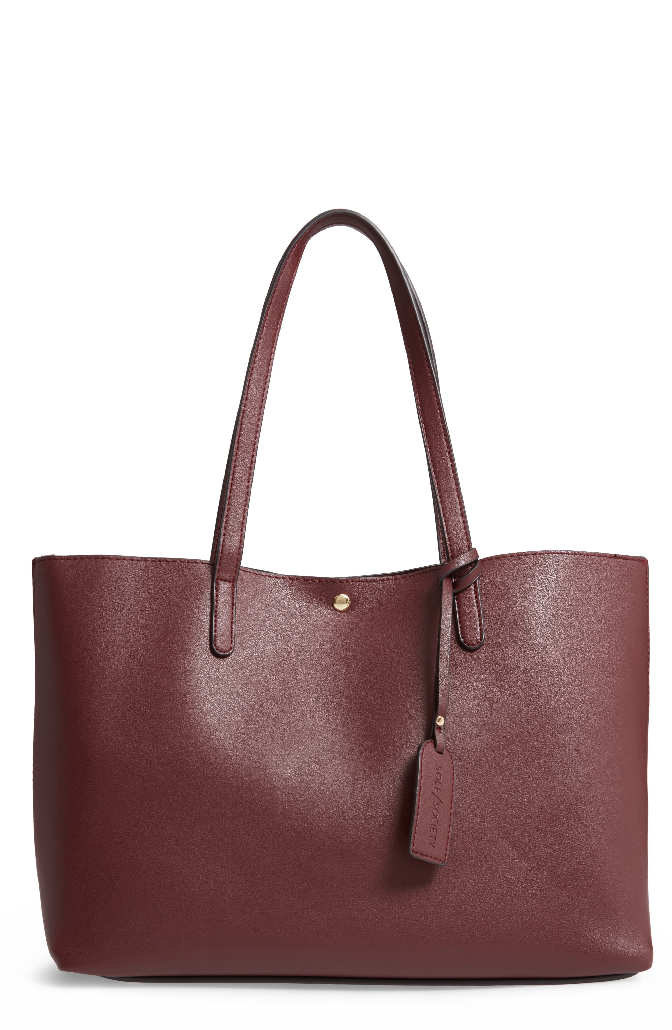 Sole Society Zeda Faux Leather Tote, Main, color, 