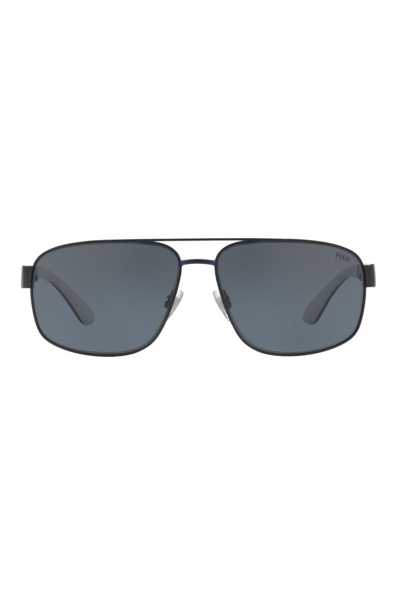 60mm Aviator Sunglasses, Main, color, MATTE BLUE