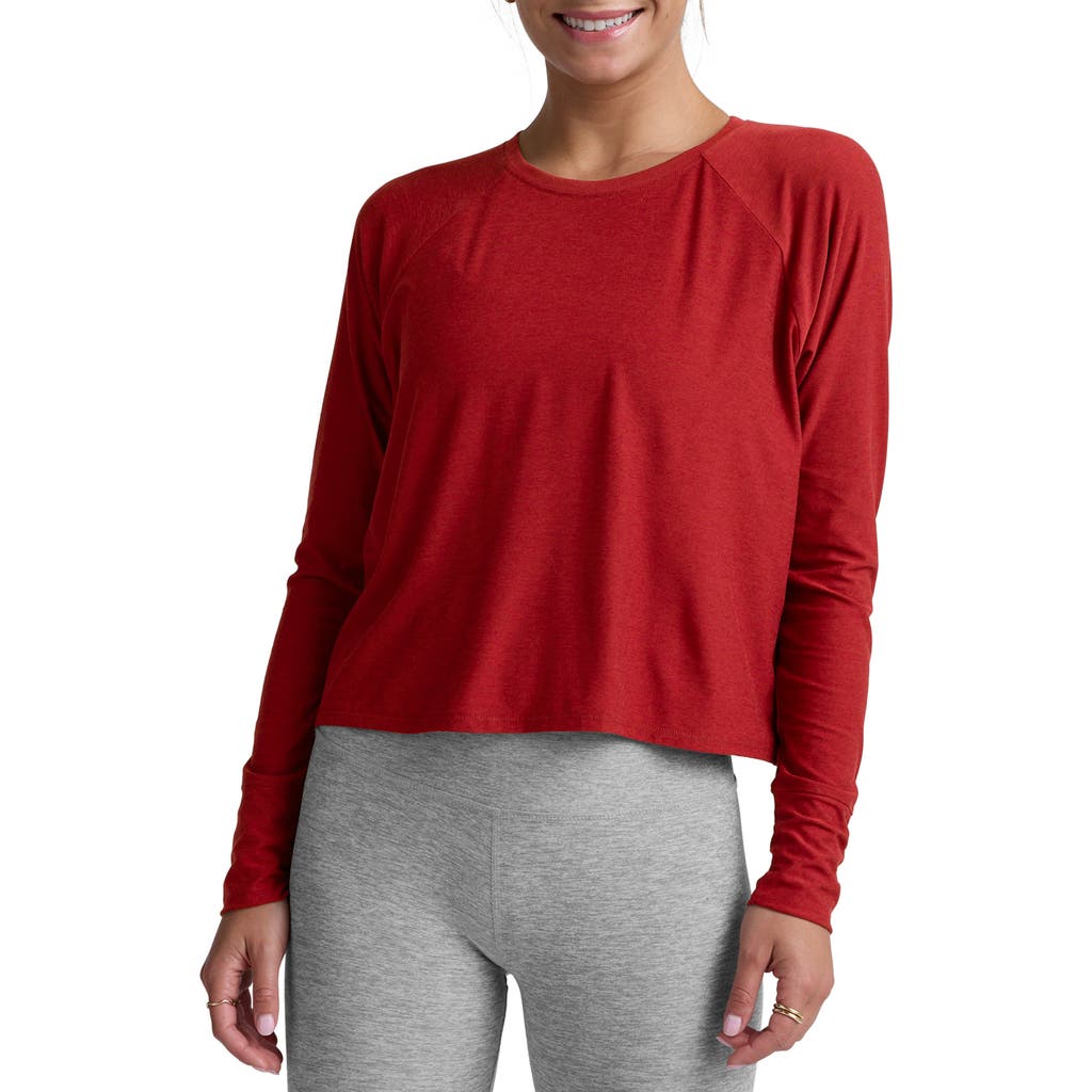 Beyond Yoga Featherweight Long Sleeve T-shirt In Red