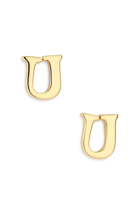 Block Letter Initial Stud Earrings