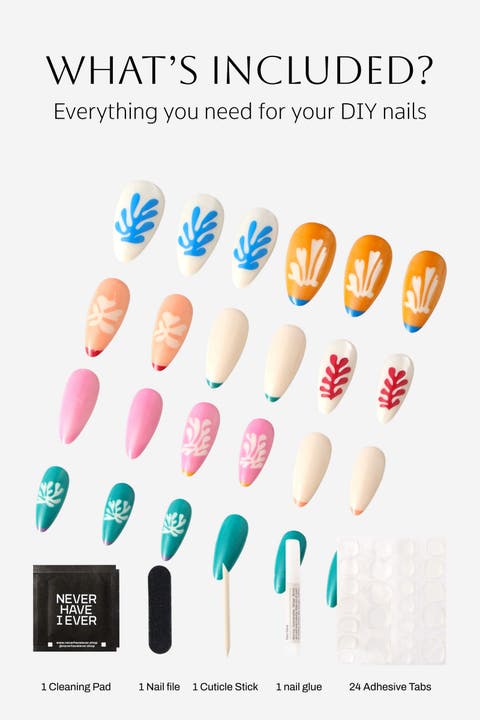 Henri Matisse Snow Flowers Square Press On Nails