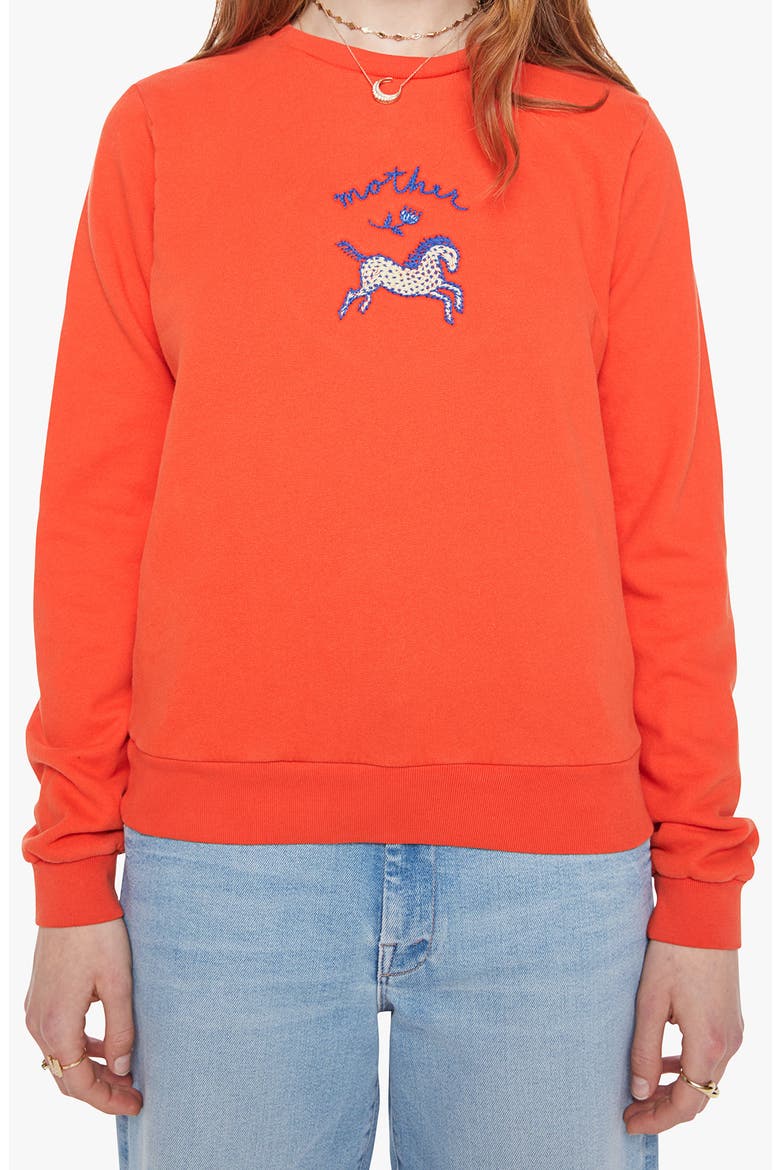 The Camper Embroidered Cotton Sweatshirt, Main, color, LIL PONY