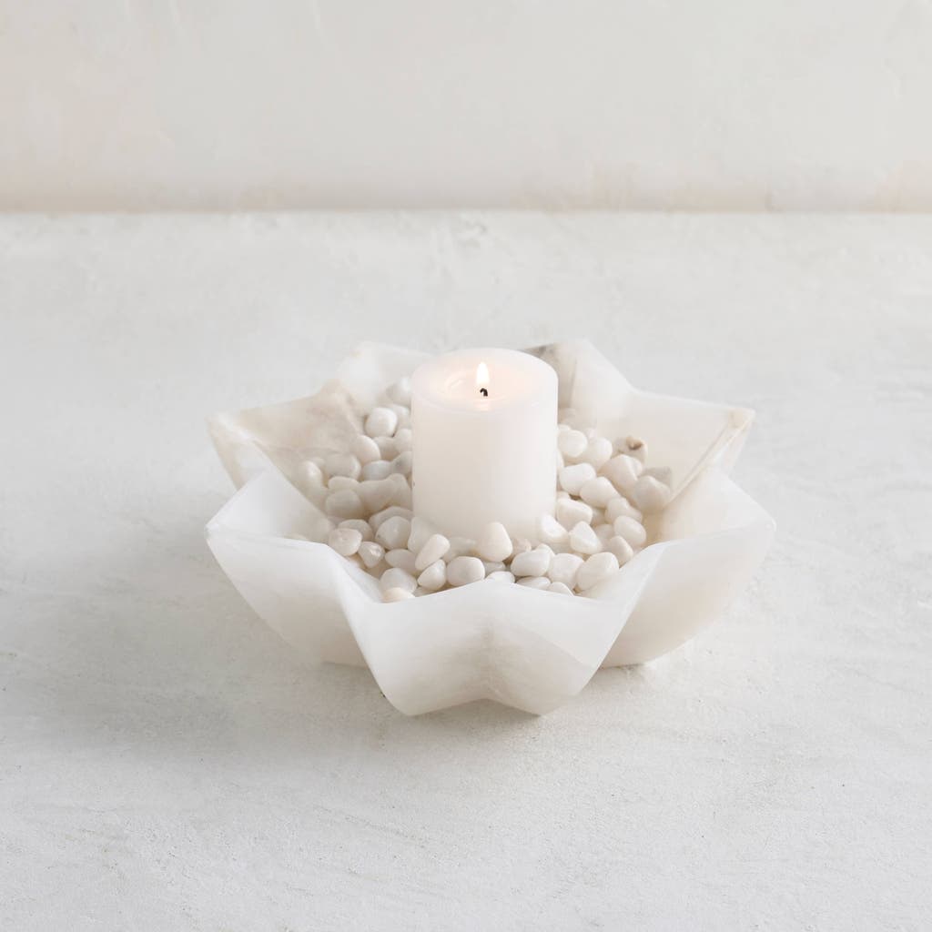 The Collective Tara Alabaster Bowl Medium In Natural