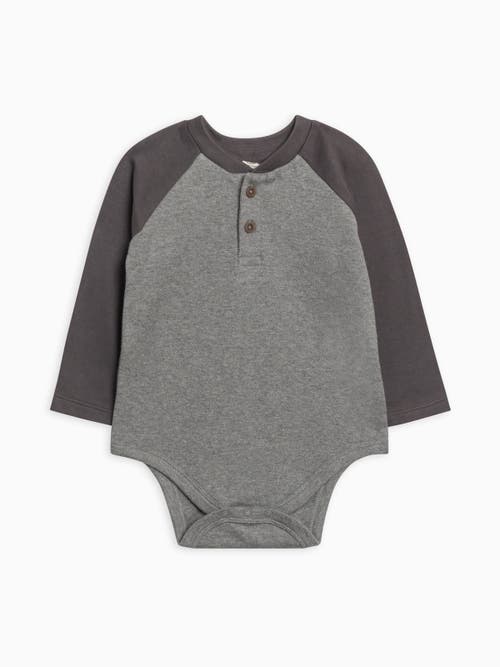 Colored Organics Kids' Organic Lucas Raglan Henley Bodysuit