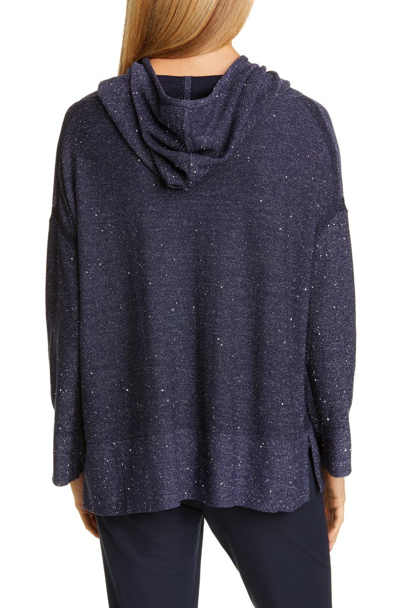 Lafayette 148 New York Sequin Metallic Silk & Wool Blend Hoodie, Alternate, color,