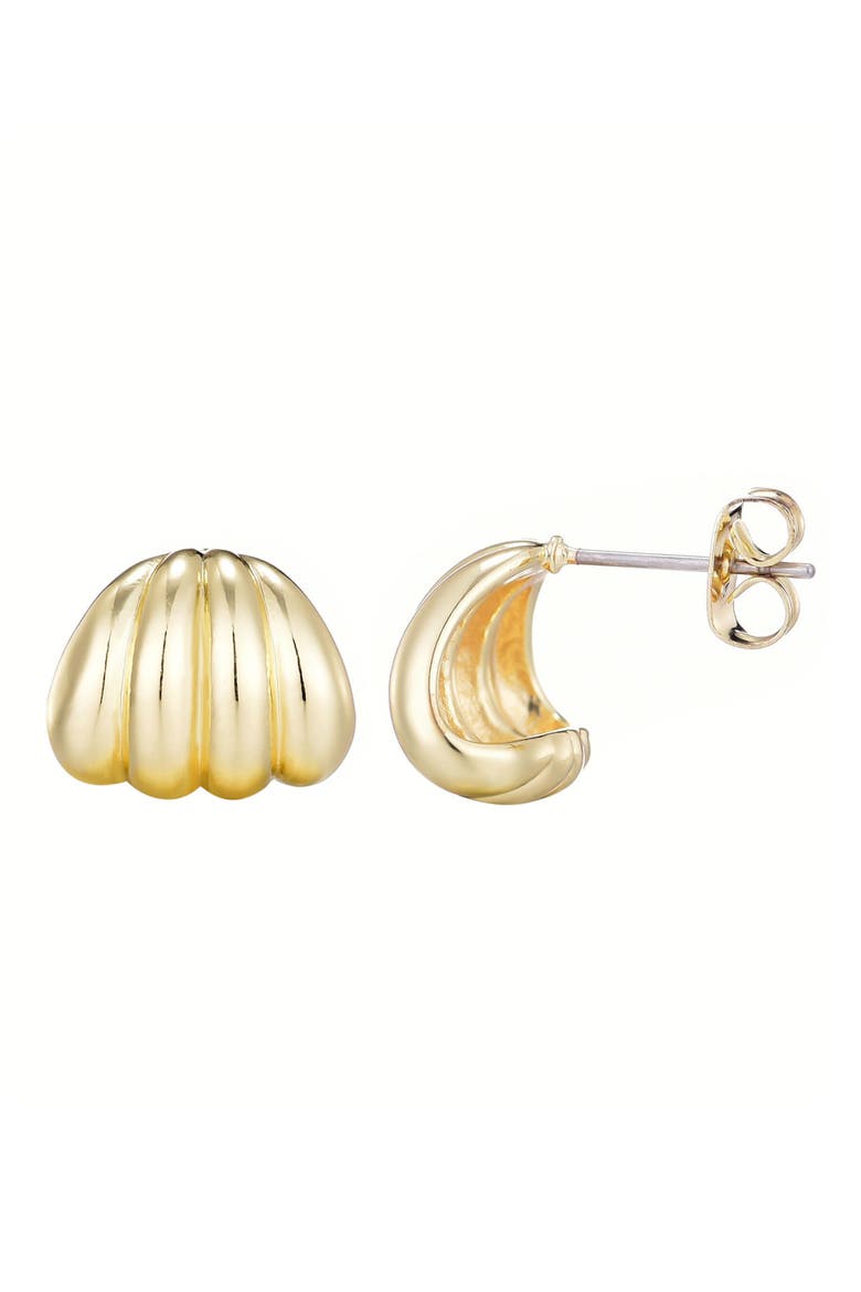 Fluted Wrap Stud Earrings, Alternate, color, GOLD