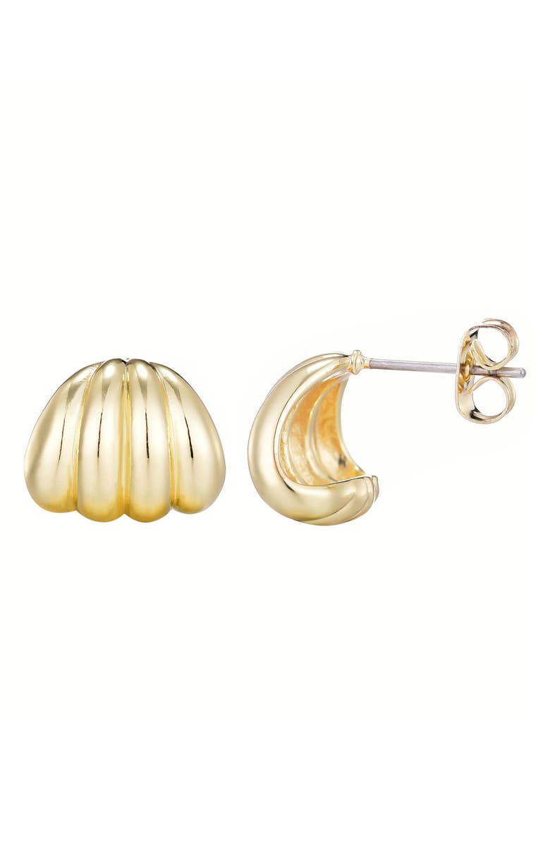 Adornia Fluted Wrap Stud Earrings, Alternate, color, Gold
