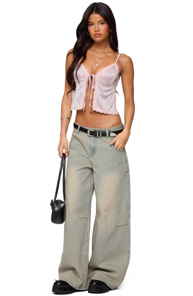 EDIKTED Santi Low Rise Wide Leg Jeans, Alternate, color, Light-Blue