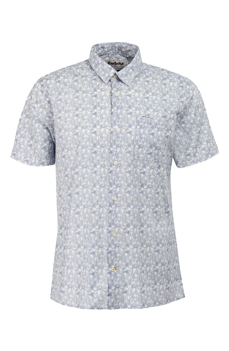 Barbour Lowick Frond Print Short Sleeve Cotton Button-Up Shirt, Alternate, color,