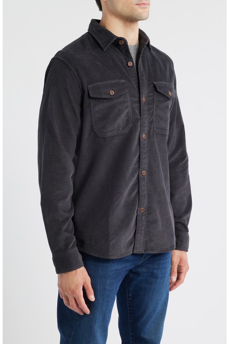 Cotton Stretch Corduroy Button-Up Overshirt, Alternate, color, WASHED CHARCOAL