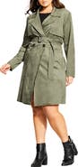 City Chic Faux Suede Trench Coat