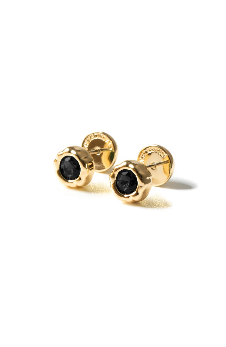 Classicharms Skyler Molten Cubic Zirconia Stud Earrings, Main, color, Gold/Black