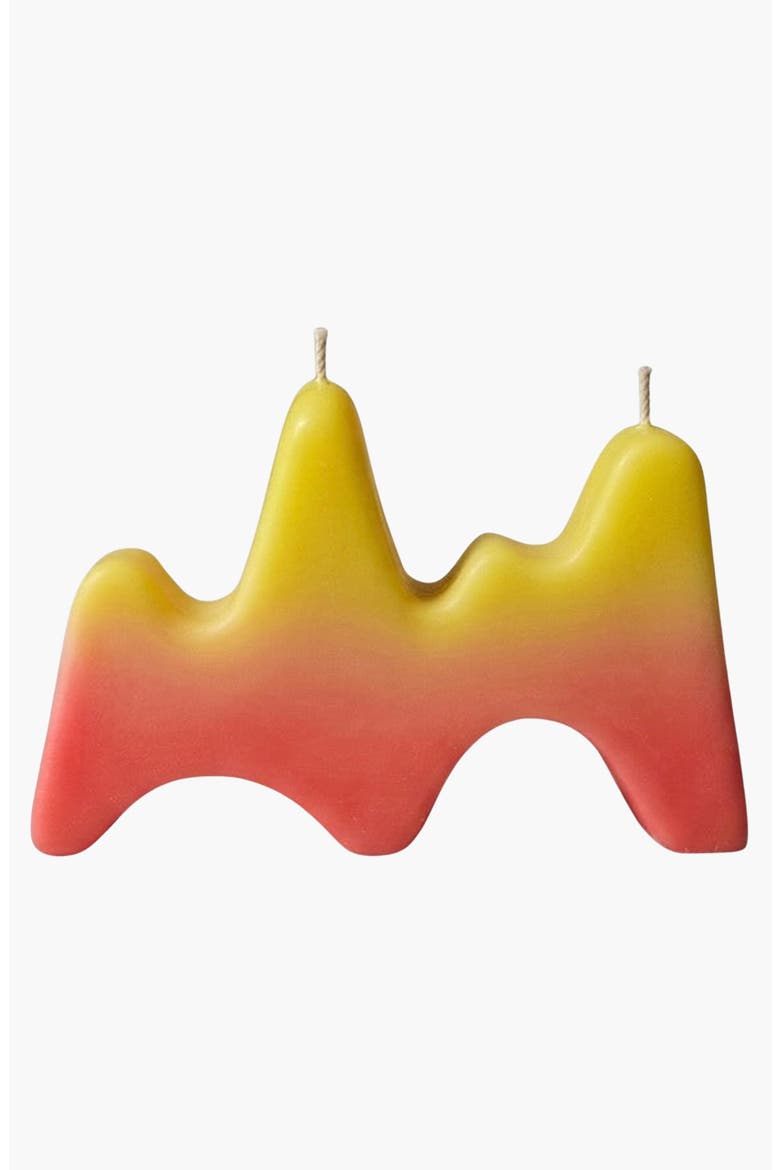 Wavey Davie Candle, Main, color, Yellow / Coral