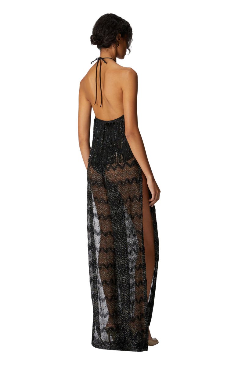 Missoni Zig Zag Lamé Viscose Jumpsuit With Fringes, Alternate, color,