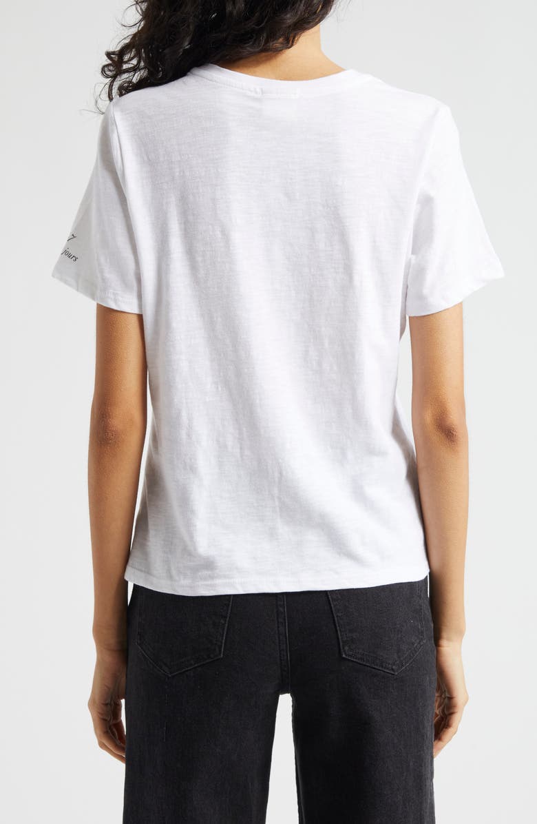 Cinq à Sept Oui Oui Shrunken Cotton T-Shirt, Alternate, color, White/ Black