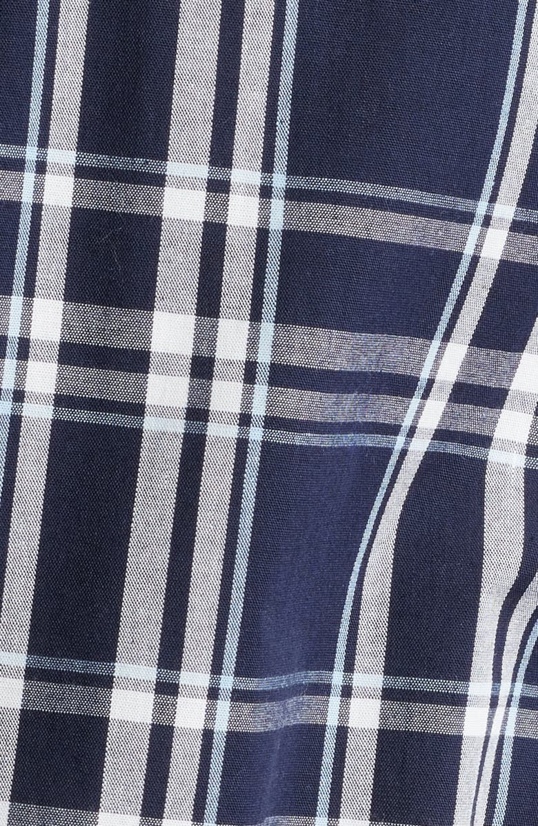 Majestic International Plaid Cotton Oxford Cloth Robe, Alternate, color, Shade