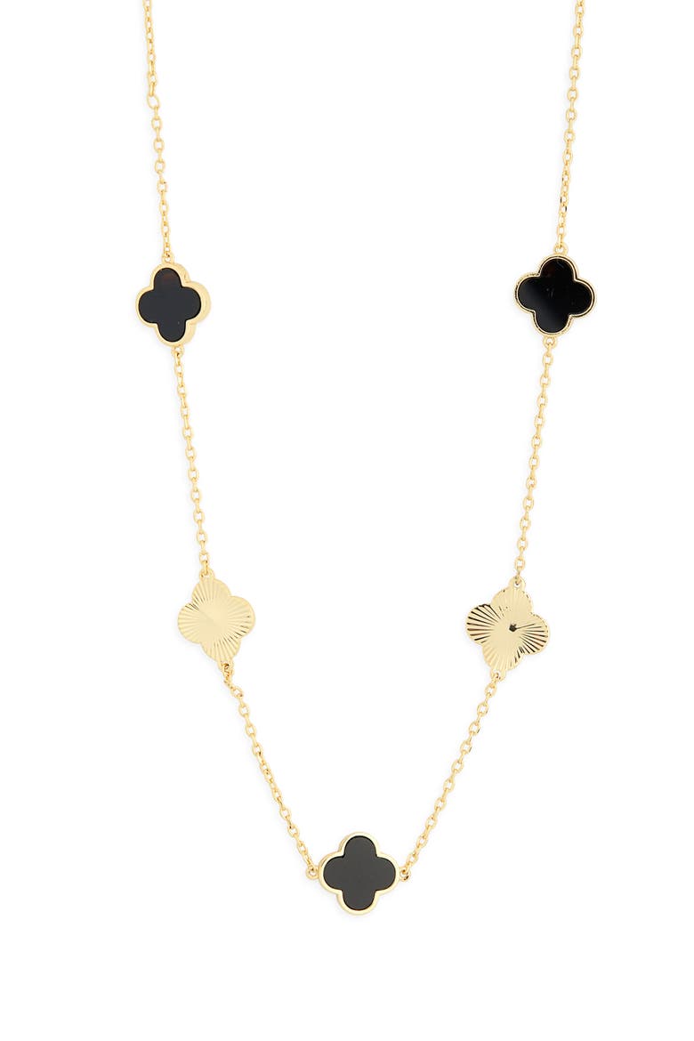 Clover Station Necklace, Alternate, color, GOLD