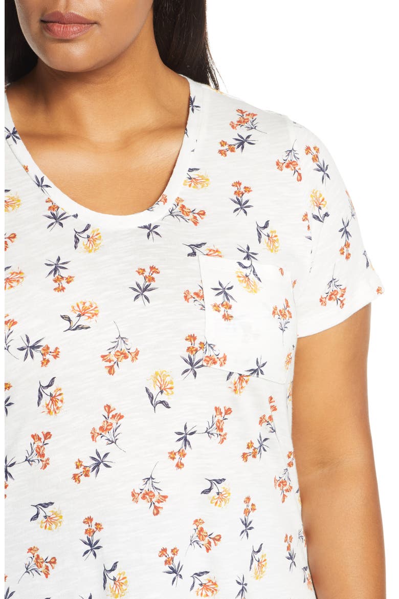 U-Neck T-Shirt, Alternate, color, IVORY C MULTI RUSTIC FLORAL