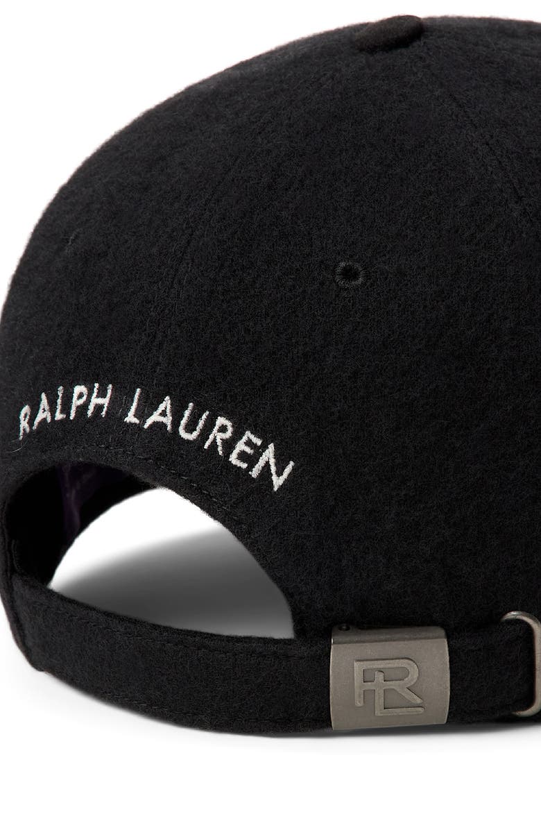 Ralph Lauren Purple Label Embroidered Cashmere Melton Adjustable Baseball Cap, Alternate, color, Polo Black