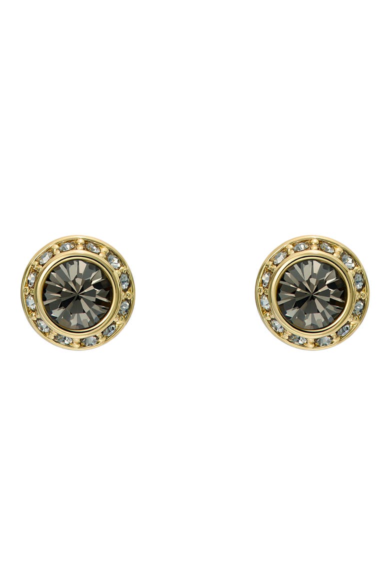 Soletia Solitaire Sparkle Crystal Stud Earrings, Main, color, GOLD TONE/ BLACK CRYSTAL