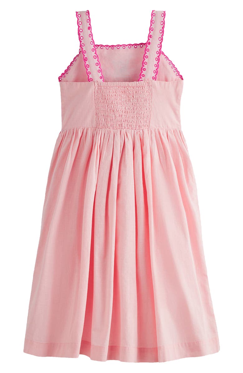 Mini Boden Kids' Embroidered Cotton Sundress, Alternate, color, Pink Jungle Embroidery