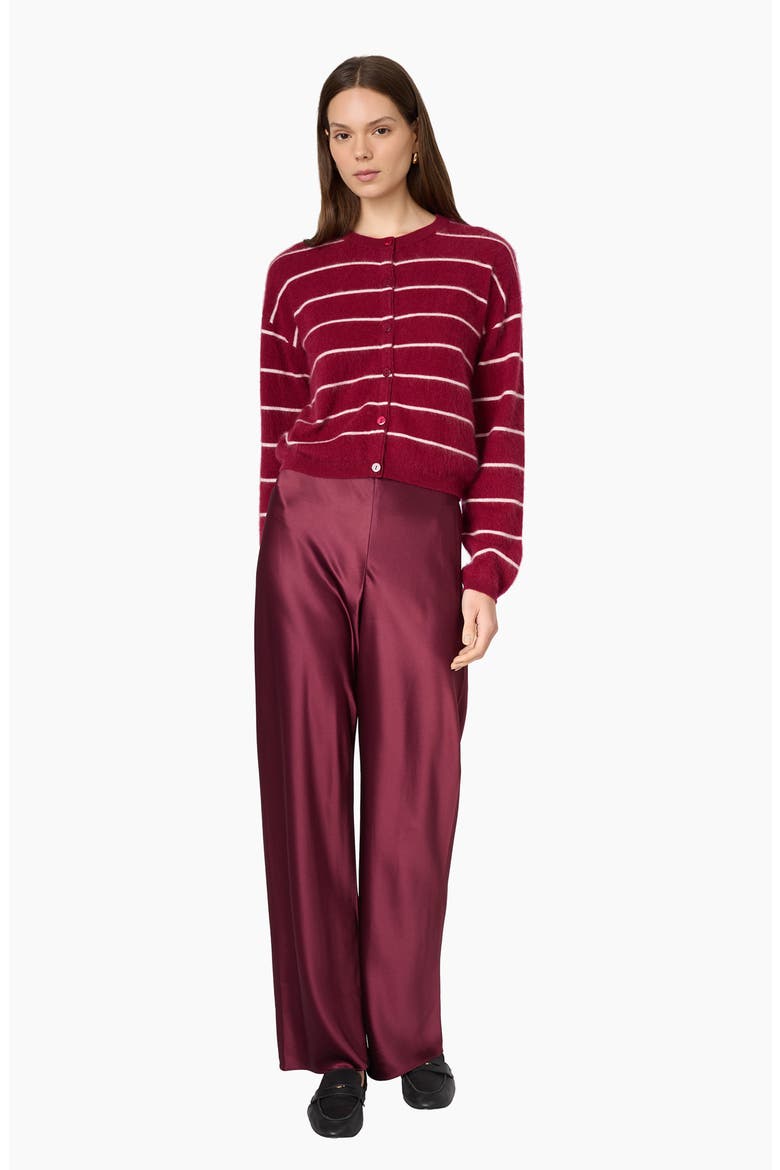 Benning Cashmere Striped Cardigan, Alternate, color, PLUM STRIPE