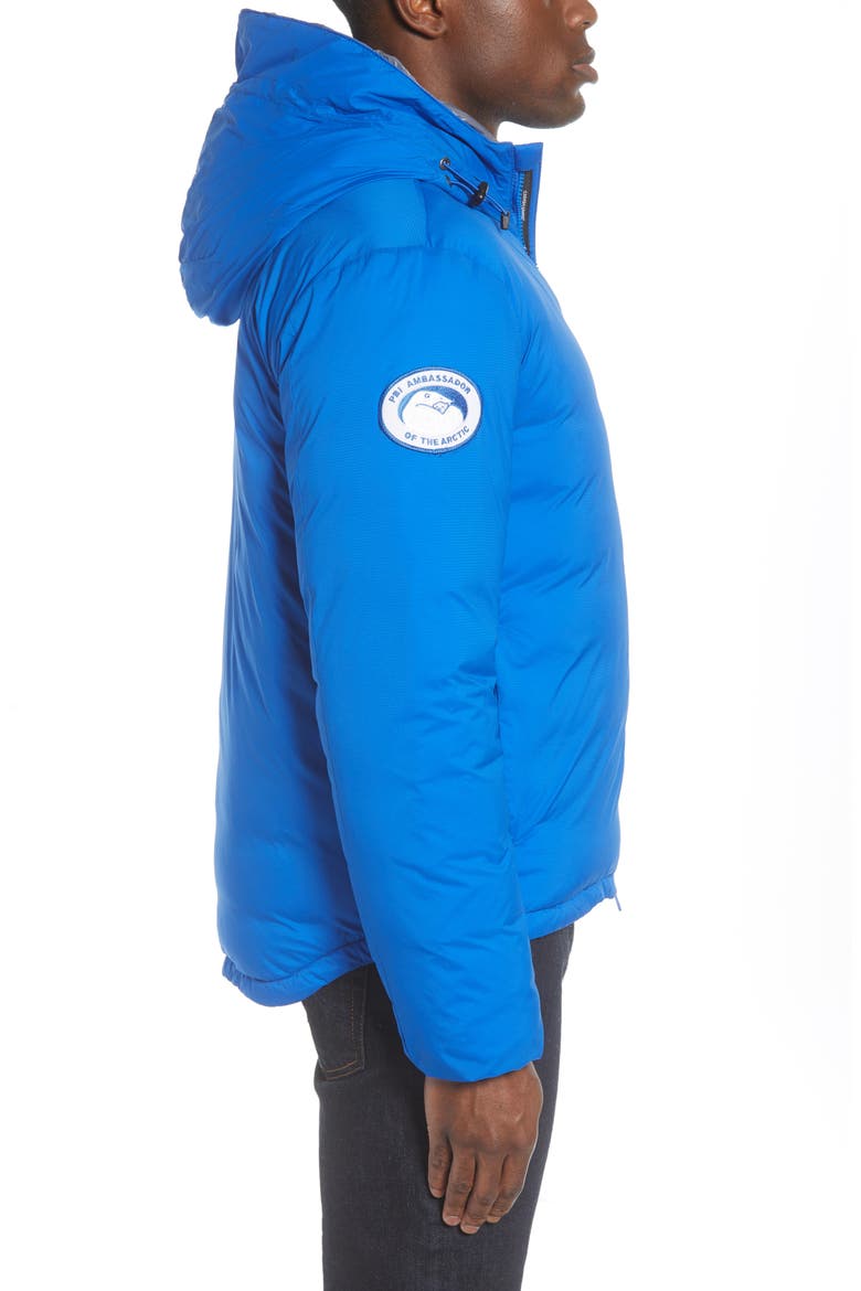 PBI Lodge Slim Fit Packable 750 Fill Power Down Hooded Jacket, Alternate, color, ROYAL PBI BLUE