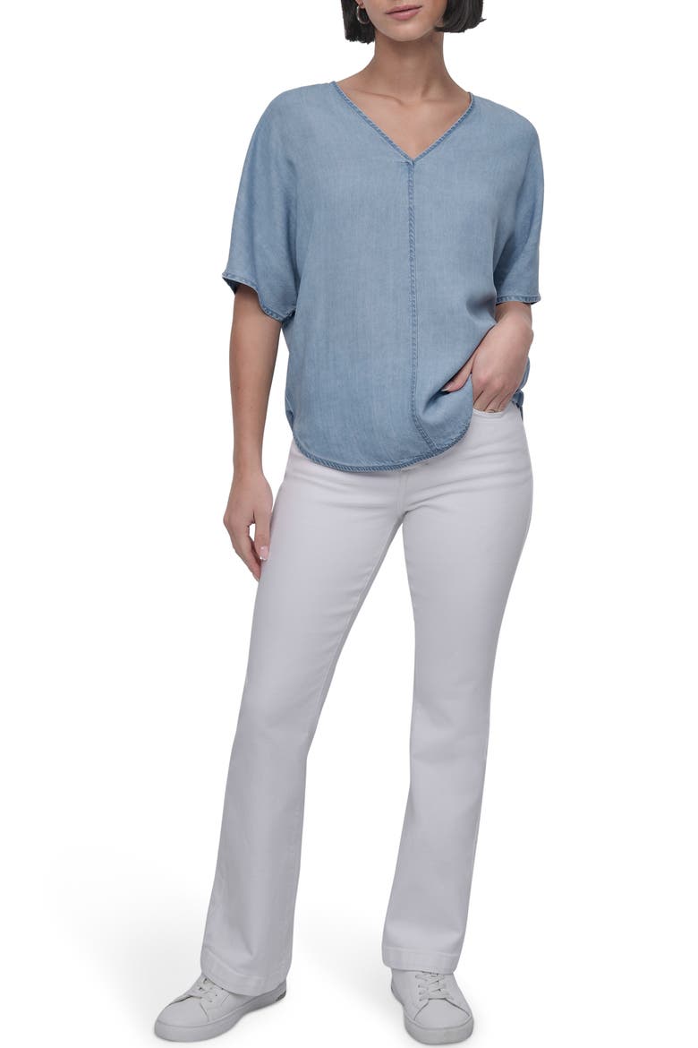 V-Neck Top, Alternate, color, STREAM WASH