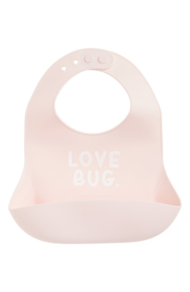 Bella Tunno Love Bug Silicone Wonder Bib, Main, color, Pink