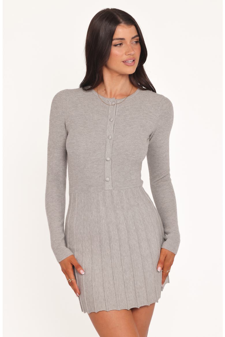 Darlina Long Sleeve Minidress, Alternate, color, HEATHER GREY