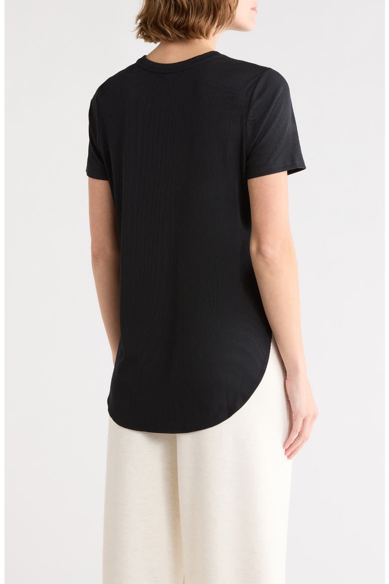 GoWalk® Rib Tunic T-Shirt, Alternate, color, BOLD BLACK