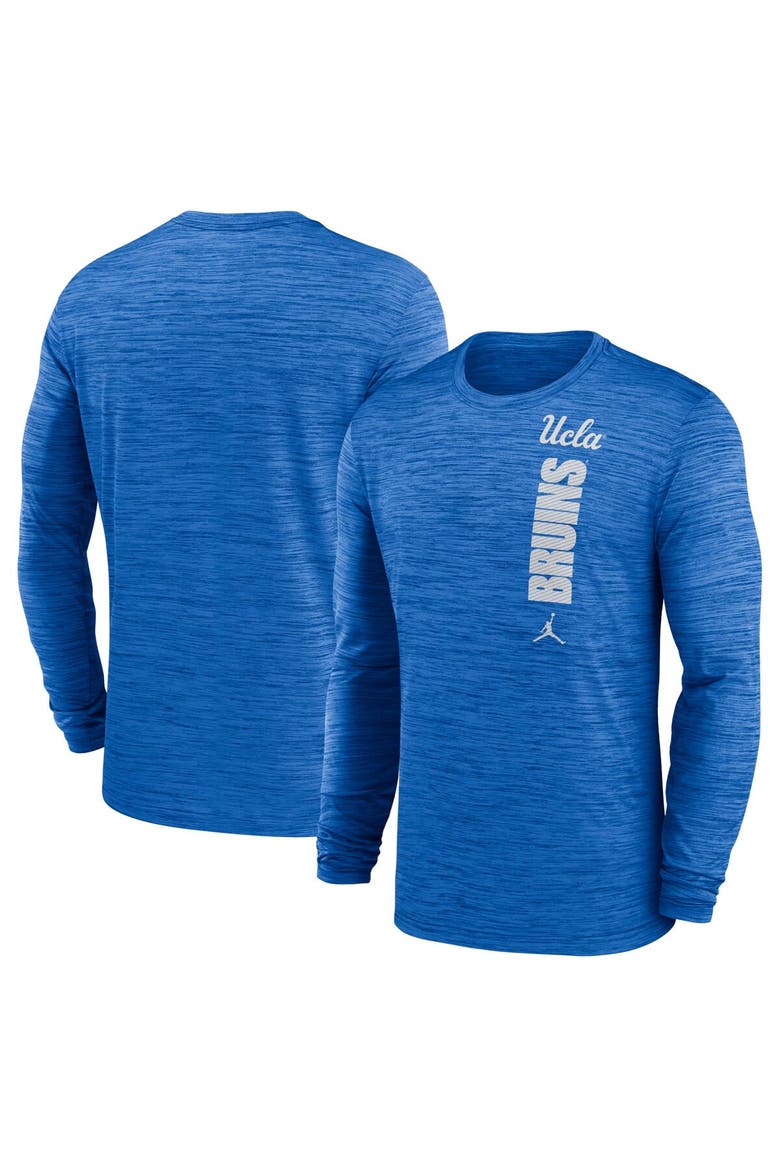 Men's Jordan Brand Blue UCLA Bruins 2024 Sideline Velocity Performance Long Sleeve T-Shirt, Main, color, Blue