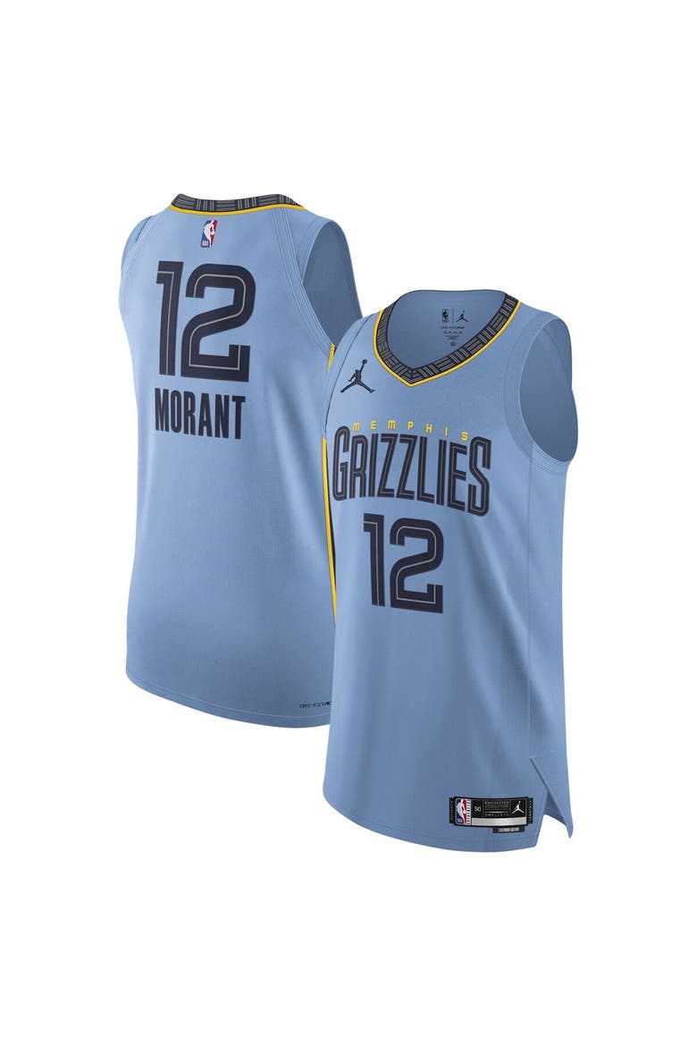 Men's Jordan Brand Ja Morant Light Blue Memphis Grizzlies Authentic Player Jersey - Statement Edition, Main, color, Light Blue
