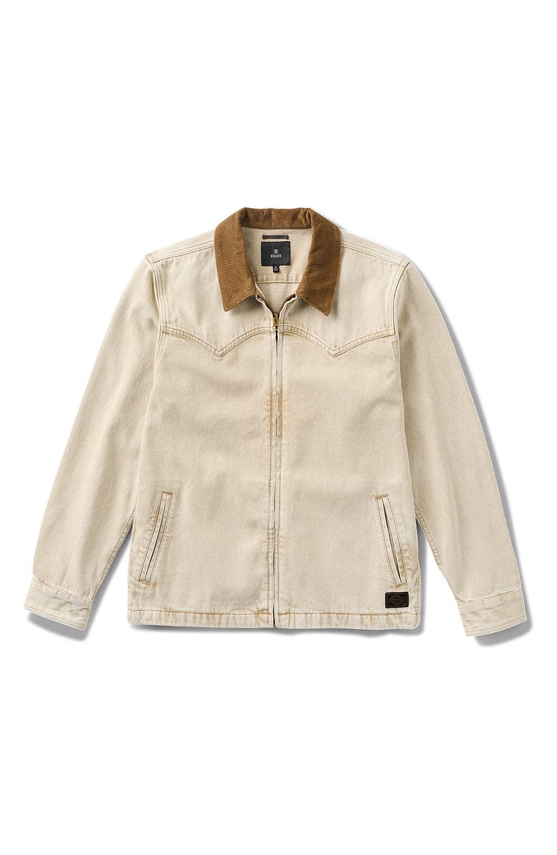 Roark Hwy 1 Corduroy Collar Denim Jacket, Main, color, Fossil