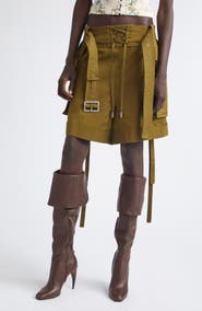 McQueen Oversize Cotton Twill Cargo Shorts